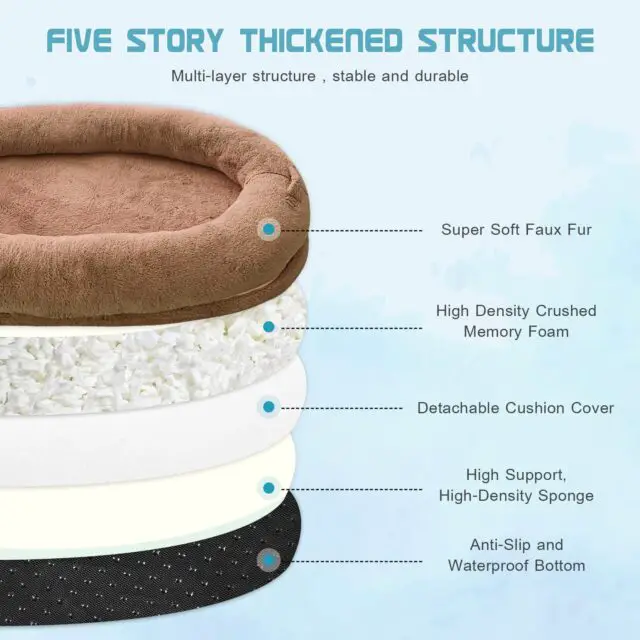 Washable, Orthopedic Human Sized Dog Bed For You And Your Pets